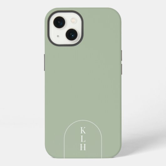 モダンセージ モノグラム iPhoneケース (裏面)