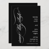 モダンセーブ・ザ・デート案内5 x 7インチ 招待状 (正面/裏面)