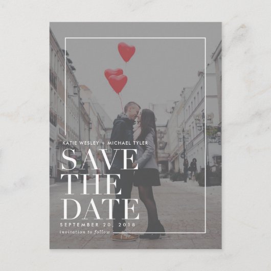 モダンセーブ・ザ・デート案内 ポストカード (正面)