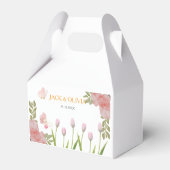 モダンソフトピンクフローラ&バタフライ結婚サマー フェイバーボックス (裏面サイド)