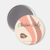 モダンソフトピーチ自然アンドメイクアーティストシンプル マグネット (正面/裏面)