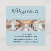 モダンソフトブルーエレガントスクリプト署名モノグラム スクエア名刺 (裏面)