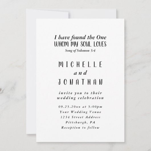 モダンソロ結婚モンの聖歌 招待状 (正面)