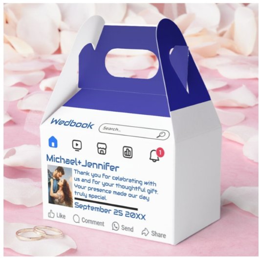 モダンソーシャルメカスタムディアメッセージ結婚の フェイバーボックス