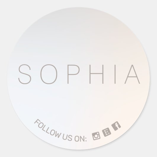 モダンソーシャルメディアのミニマリスト ラウンドシール (正面)