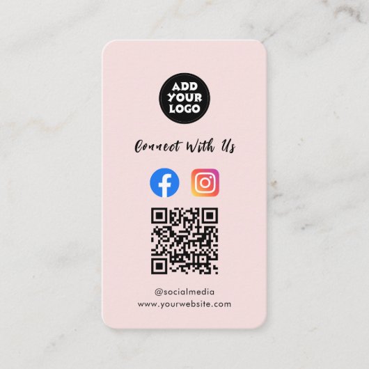 モダンソーシャルメディアQRコード | Instagram Facebook 名刺 (正面)