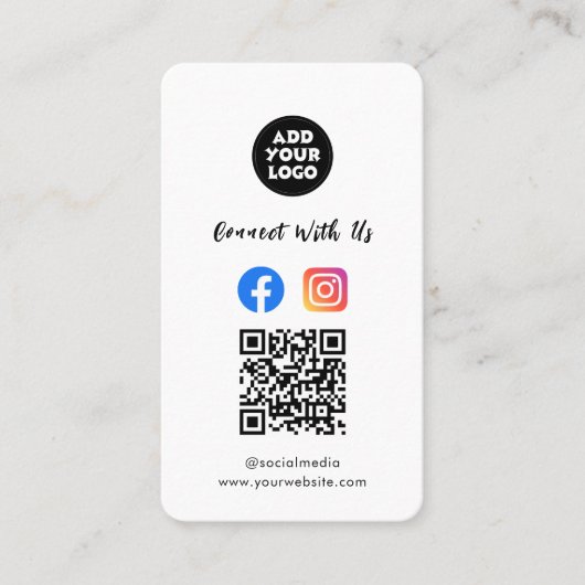 モダンソーシャルメディアQRコード | Instagram Facebook 名刺 (正面)
