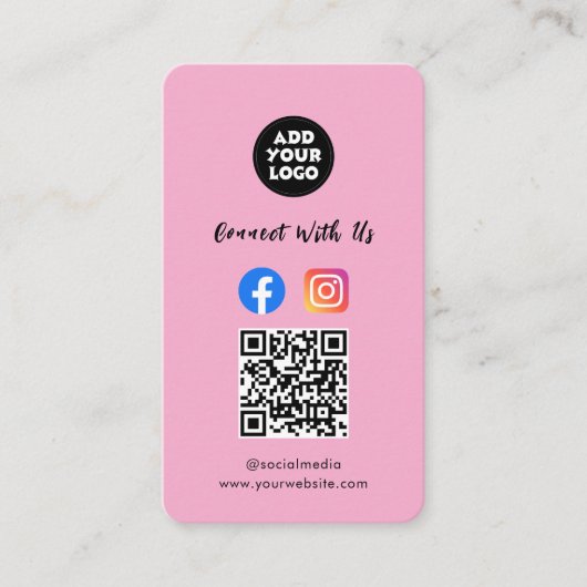 モダンソーシャルメディアQRコード | Instagram Facebook 名刺 (正面)