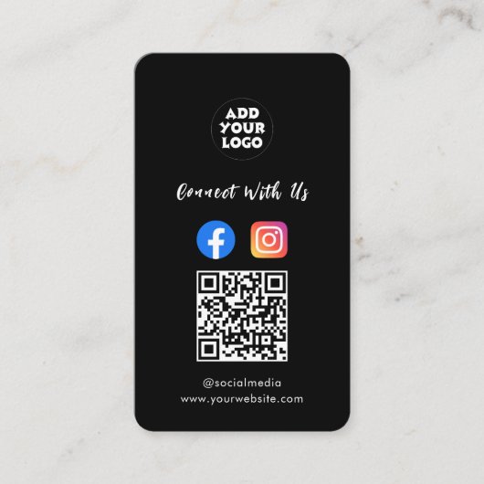 モダンソーシャルメディアQRコード | Instagram Facebook 名刺 (正面)