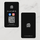 モダンソーシャルメディアQRコード | Instagram Facebook 名刺 (正面/裏面)