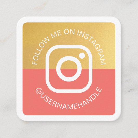 モダンソーシャルメディ後を追アInstagramの写真 スクエア名刺 (正面)