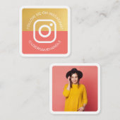 モダンソーシャルメディ後を追アInstagramの写真 スクエア名刺 (正面/裏面)