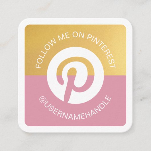 モダンソーシャルメディ後を追アPinterest Me写真 スクエア名刺 (正面)