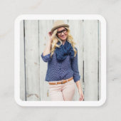 モダンソーシャルメディ後を追アPinterest Me写真 スクエア名刺 (裏面)