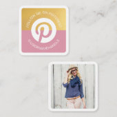 モダンソーシャルメディ後を追アPinterest Me写真 スクエア名刺 (正面/裏面)