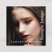 モダンソーシャルメミニマルディア写真 スクエア名刺 (裏面)