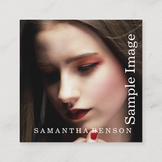 モダンソーシャルメミニマルディア写真 スクエア名刺 (裏面)