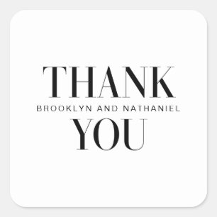 モダンタイプのボールド ウェディングサンクスフォトカード スクエアシール