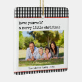 モダンタイプライターメリーリトルクリスマス写真 セラミックオーナメント (右)