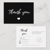 モダンタイポグラフィありがとうございましたパッケージ挿入カード 名刺 (正面/裏面)