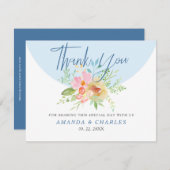 モダンタイポグラフィありがとうカラフル花 サンキューカード (正面/裏面)