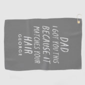 モダンタイポグラフィおもしろいパパ白髪父の日 ゴルフタオル (横)