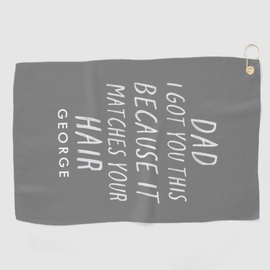 モダンタイポグラフィおもしろいパパ白髪父の日 ゴルフタオル (横)