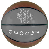 モダンタイポグラフィおもしろいパパ白髪父の日 バスケットボール (正面)