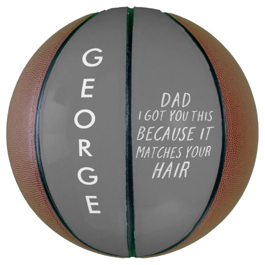 モダンタイポグラフィおもしろいパパ白髪父の日 バスケットボール (縦)