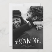 モダンタイポグラフィおもしろいフェスティバルAFフォトクリスマス シーズンカード (正面)