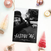 モダンタイポグラフィおもしろいフェスティバルAFフォトクリスマス シーズンカード