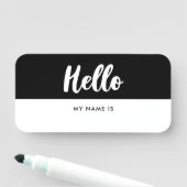 モダンタイポグラフィこんにちは私の名前はドライイレース 名札 (インサイチュ)