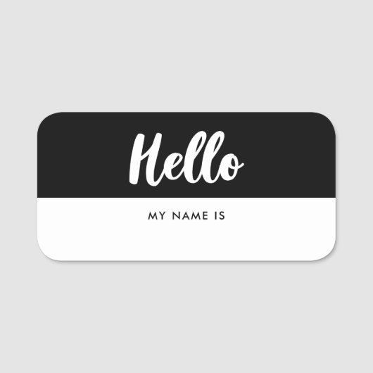 モダンタイポグラフィこんにちは私の名前はドライイレース 名札 (正面)