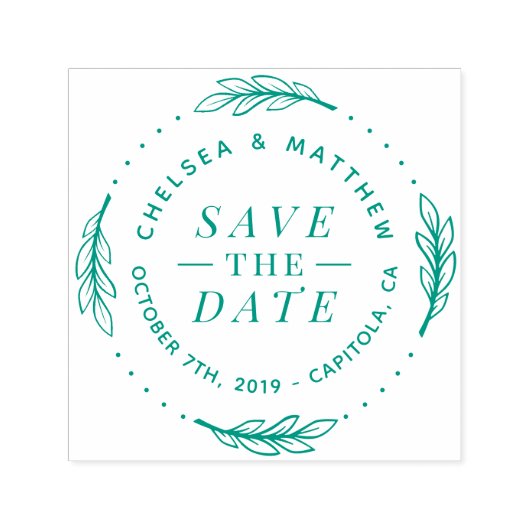 モダンタイポグラフィとスタイリッシュリース日付の保存 セルフインキングスタンプ (デザイン)