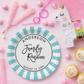 モダンタイポグラフィとストライプ懇親会 ペーパープレート (パーティー)