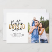 モダンタイポグラフィのおしゃれな金ゴールド シーズンカード (正面)