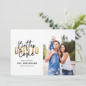 モダンタイポグラフィのおしゃれな金ゴールド シーズンカード (スタンド正面)