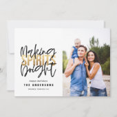 モダンタイポグラフィのおしゃれな金ゴールド シーズンカード (正面)