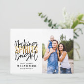 モダンタイポグラフィのおしゃれな金ゴールド シーズンカード (スタンド正面)