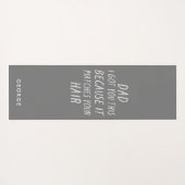 モダンタイポグラフィのおもしろいパパ白髪の父親  ヨガマット (裏面(横))