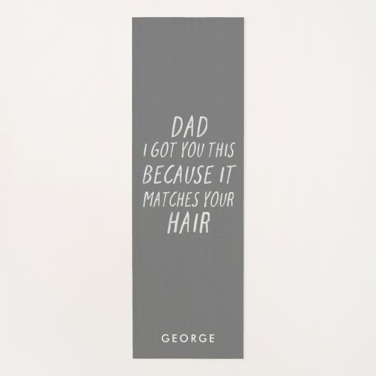 モダンタイポグラフィのおもしろいパパ白髪の父親  ヨガマット (正面)