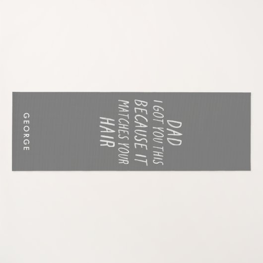 モダンタイポグラフィのおもしろいパパ白髪の父親  ヨガマット (正面(横))