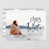 モダンタイポグラフィの卒業発表 案内状 (正面/裏面)