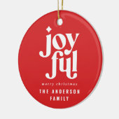 モダンタイポグラフィの楽しい写真の休日クリスマス セラミックオーナメント (左)