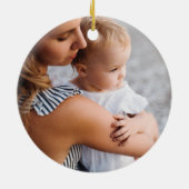 モダンタイポグラフィの楽しい写真の休日クリスマス セラミックオーナメント (裏面)