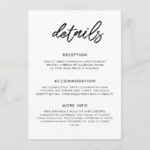 モダンタイポグラフィの結婚ゲスト情報カード