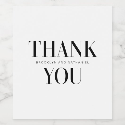 モダンタイポグラフィはっきりしたありがとう ワインラベル (シングルラベル)