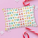 モダンタイポグラフィはっきりしたクリスマス アクセントクッション<br><div class="desc">休日はっきりしたの間にモダンあなたの家に色と喜びを追加する明るくクリスマスのタイポグラフィの挨拶。</div>