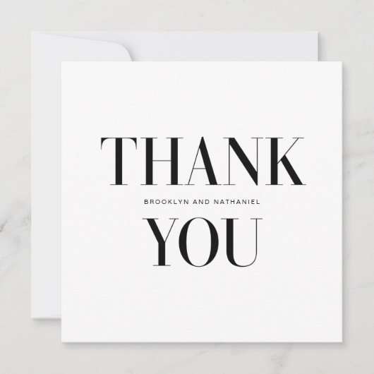 モダンタイポグラフィはっきりしたサンキューカード (正面)