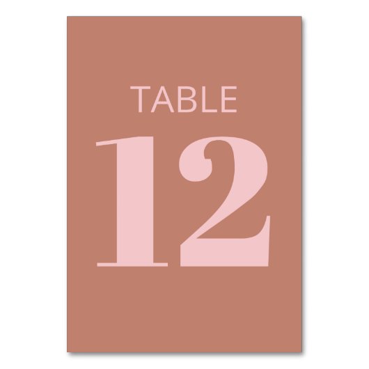 モダンタイポグラフィはっきりしたテラコッタピンクバルミツワー テーブルナンバー (裏面)